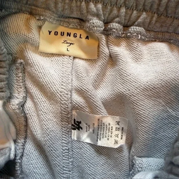 YoungLA 225 Snap-Off Joggers Mens Large Gray White Tear Away Sweatpants YLA2204 - Picture 8 of 9